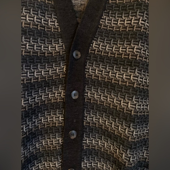 Vintage Florence tricot sweater vest cardigan L/xL wool blend eclectic grandpa - Picture 3 of 7